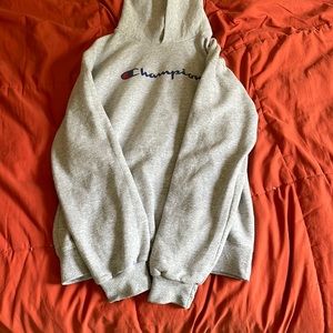 Light gray champion pull-over hoodie